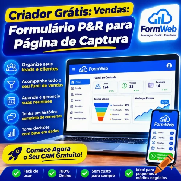 Criador Grátis: Formulário P&R para Página de Captura